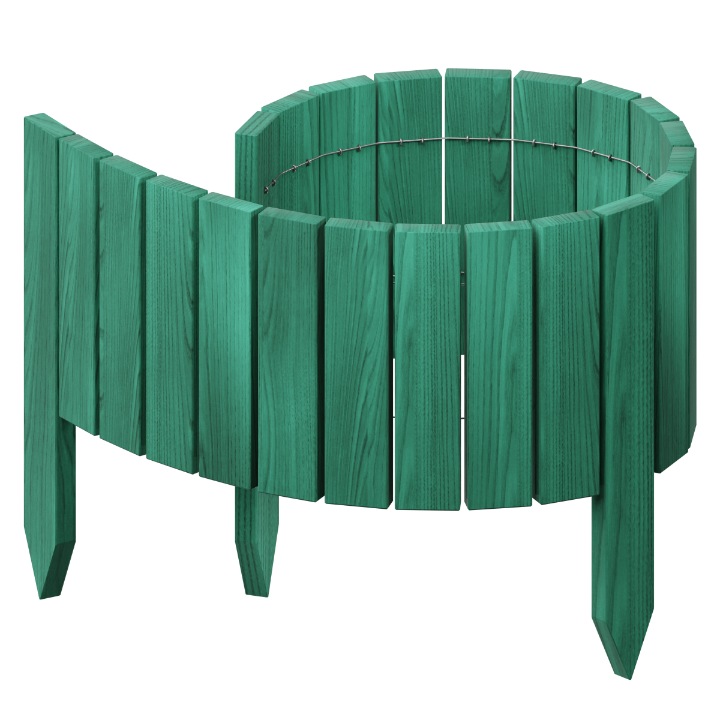 Bordura de Gradina din Lemn Floranica, 100 x 30 cm, verde
