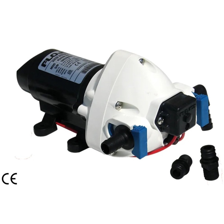Pompa de Apa Flojet-Jabsco Triplex 2.9, 24V, 40 PSI, 11 l/min, 152 x 229 x 121 mm, 1.8 Kg, Diametru Conexiuni 12.7 mm