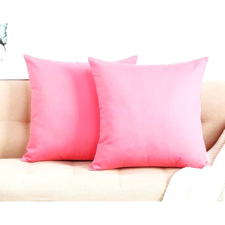 Set 2 fete de perna 90 x 90 cm bumbac ranforce roz deschis