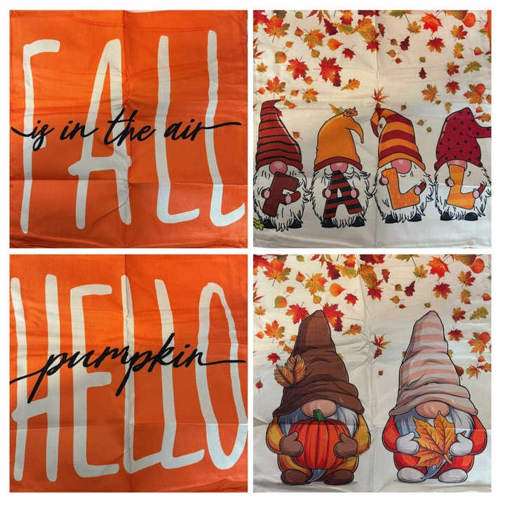 Set 4 fete perna, model toamna, multicolor,45x45cm