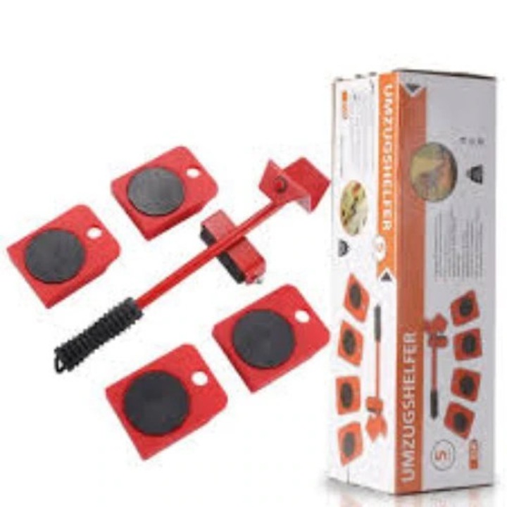 Sistem ridicare/deplasare mobilier, Plastic, PENDAN, 34x7.5 cm, 150kg, Rosu