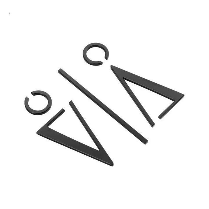 Semn usa pentru toaleta, baie, negru glossy, 15 cm, smart triangle