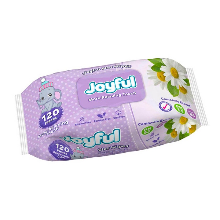 Joyful nedves törlőkendő, 120 db, B5 vitaminnal, alkoholmentes