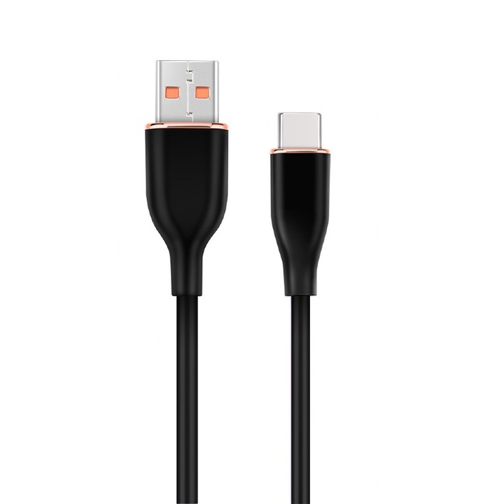 Cablu alimentare si date GEMBIRD, pentru smartphone, USB 2.0 (T) la USB 2.0 Type-C (T), 1.5m, protectie silicon, negru
