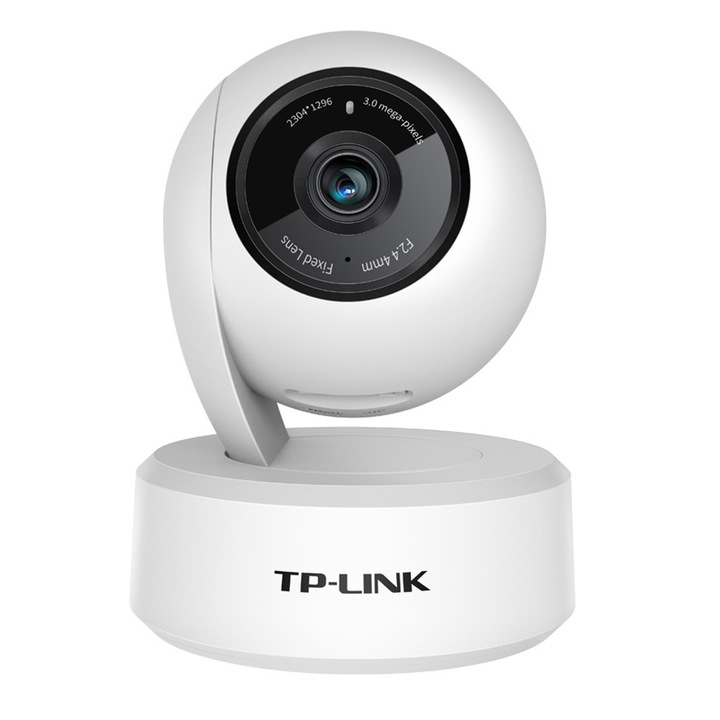 Monitorizare fara fir, TP-LINK TL-IPC44AW， Camera completa color, 400W ultra clar full-color, monitorizare wireless WiFi, utilizare acasa, card de memorie 64GB, alb