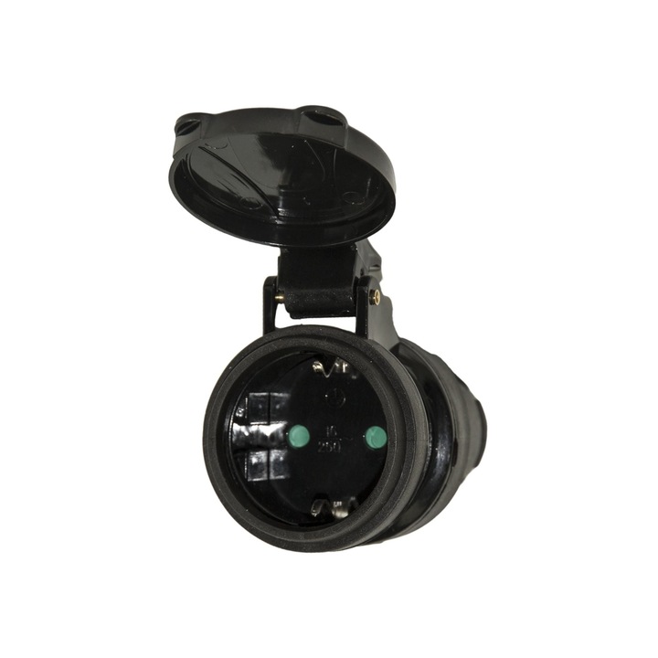 Cupla inel cu capac, 16A, negru, Lexman