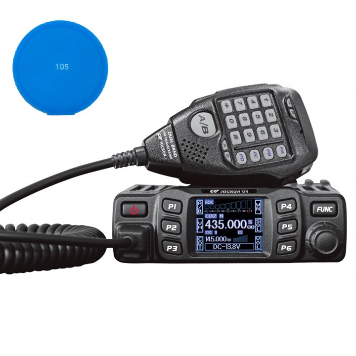 Statie radio VHF/UHF CRT MICRON UV dual band, 144-146Mhz - 430-440Mhz cu sticky Pad Blue inclus