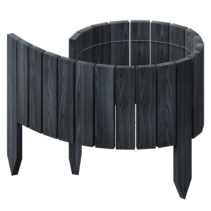 Bordura de Gradina din Lemn Floranica, 100 x 20 cm, Antracit – Moderna si Practica pentru Gradina si Straturi Decorative