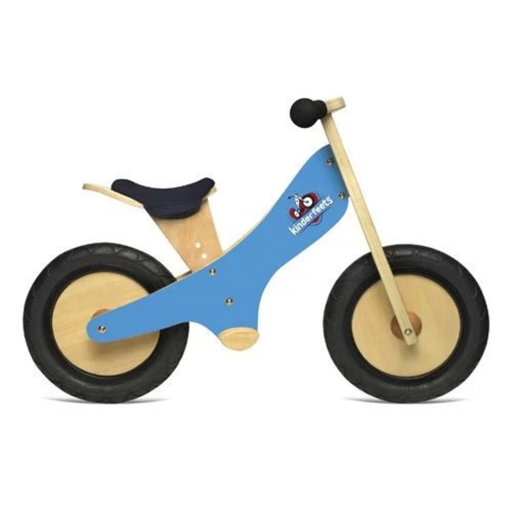 Колело за баланс без педали - синьо - Kinderfeets, ръчна изработка, 2 години до 30 кг