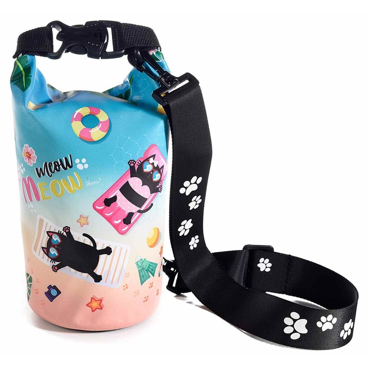 Rucsac din textil impermeabil multicolor 12x19 cm