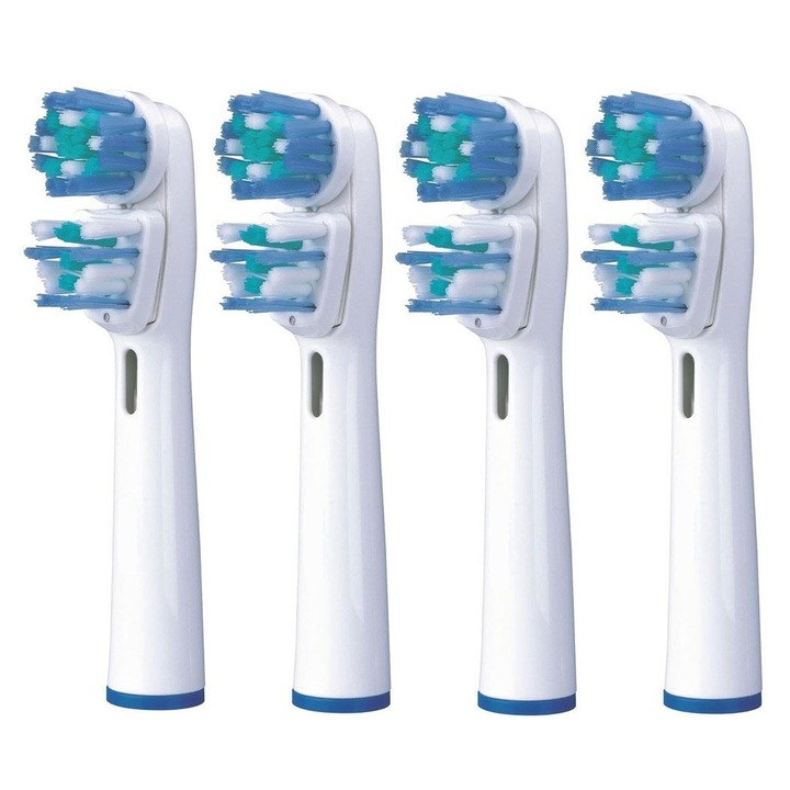 Резерва за електрическа четка за зъби Oral Care®, съвместима с Oral-B Dual Clean, 4 бр