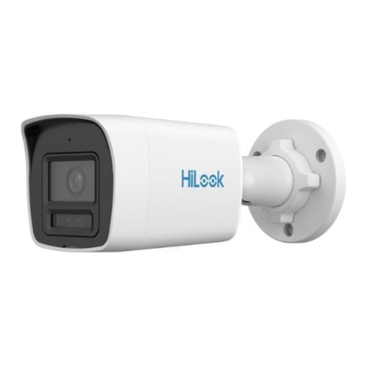 IP камера за наблюдение Hikvision HiLook, 2MP, обектив 2.8мм, ColorVu, Двойно осветление, Аудио, PoE, IP67 - IPC-B129HA-LU