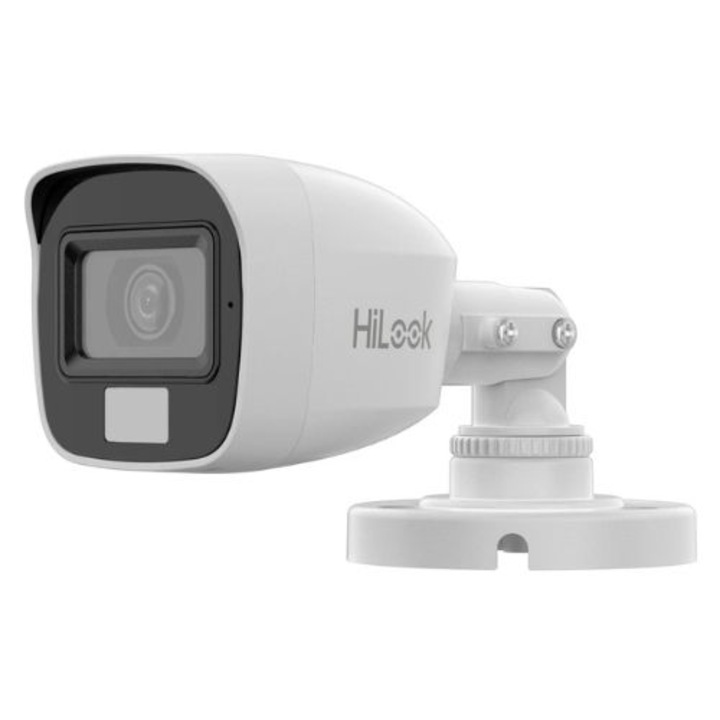 Camera, Hikvision HiLook, HDTVI, 3K, lentila 2.8mm, IR 20m, lumina alba 20m, microfon, IP66 - THC-B157-LPS