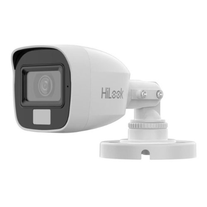 Hikvision HiLook TurboHD kamera, audio, Smart-Hybrid Light, IR 20 m, fehér fény 20 m, 2, 8 mm objektív, IP66 - THC-B127-LPS