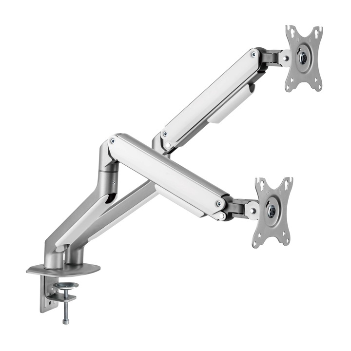 Пружинна стойка за монитор Blackmount LDT63-C024, 17"-32", макс. 9 кг/рамо, сребристо