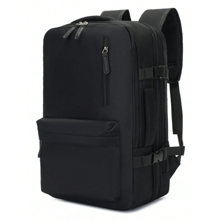 Rucsac multifunctional, Rucsac Laptop 15.6", Ghiozdan Impermeabil, Extensibil, rezistent la zgarieturi, cu Port USB, Rucsac Sport, Business, Birou, Scoala, Compartimente Multiple, Negru, 32x45x12 cm