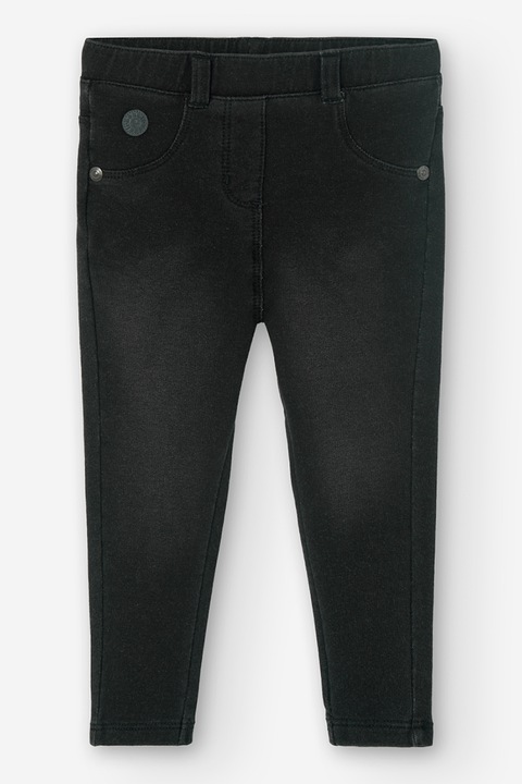 boboli, Rugalmas derekú slim fit farmernadrág, Koptatott fekete, 116 CM