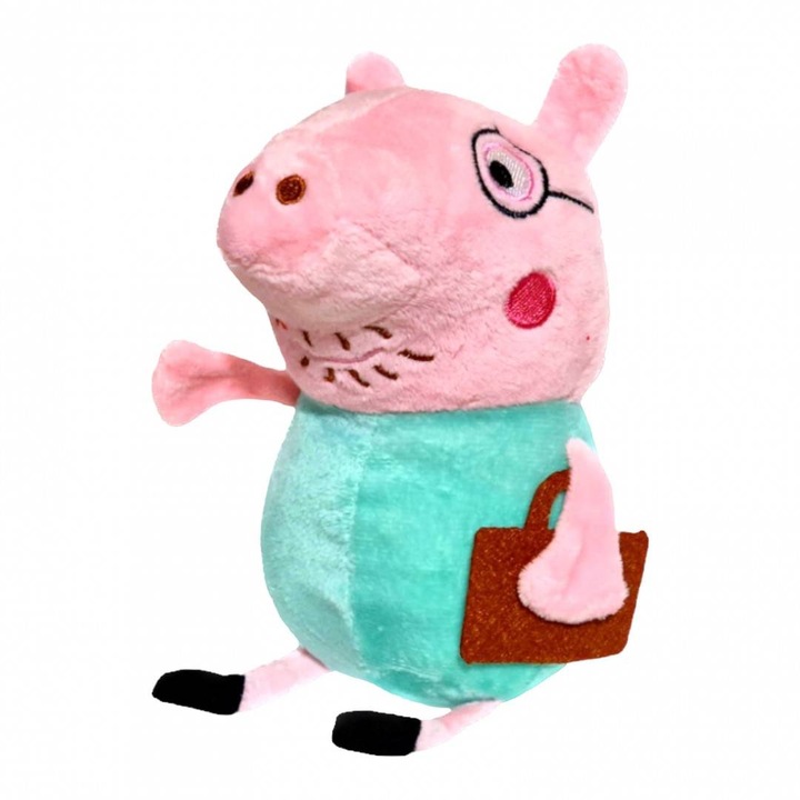 Плюшена играчка с бродирани детайли музикално прасенце с дипломат 25 см