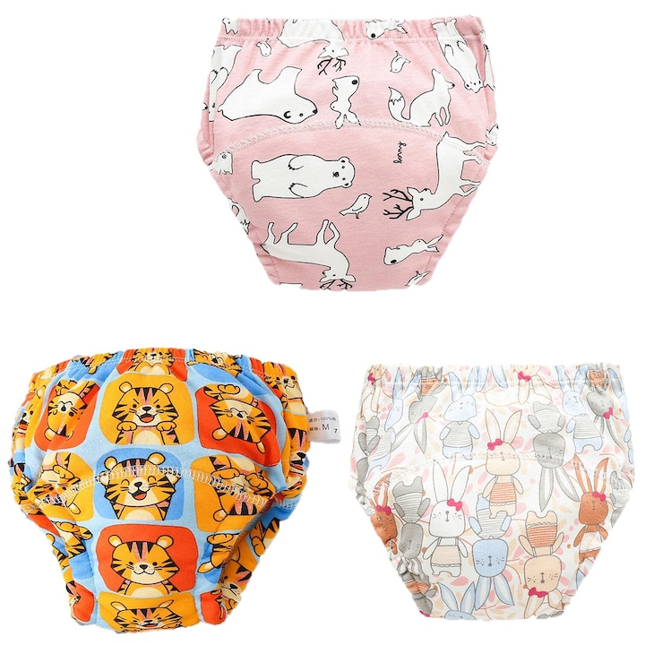 MWAOWM, 3 pár baba edzőnadrág szett, 13-17 kg, biopamut, nedvszívó, többszínű, L