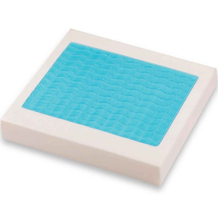 Perna de scaun ortopedica de racire , spuma cu memorie, pentru scaunul de birou sau pentru masina, gel si plasa de aer,Simple, 45x43x7cm