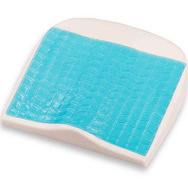 Възглавница Simple, Мемори пяна, Ортопедична и анатомична форма, Опора за врата, Подходяща за спондилоза, С лечебно действие, 42x39x8/1 см