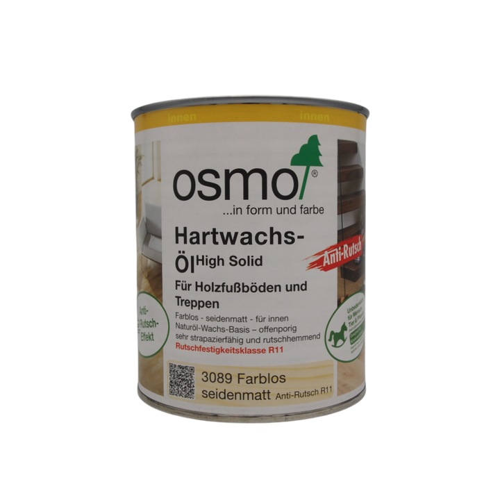 Ulei anti-alunecare de trafic intens pentru parchet din lemn, Osmo, Polyx-Oil Anti-Slip, transparent, dur, satinat, 0,75 L