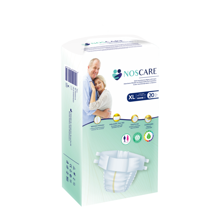 Scutece pentru incontinenta adulti, NOS CARE, marime XL, 20 bucati