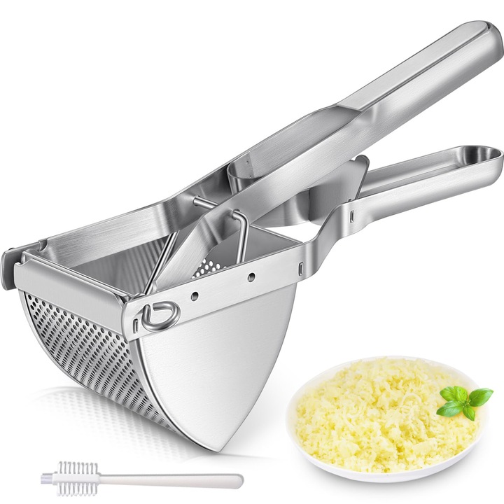 Hokitpro® Presa pentru Piure de Cartofi din Otel Inoxidabil, pentru Piure Cremos, Mancare pentru Bebelusi si Retete Gourmet, Unealta de Bucatarie Rezistenta si Rezistenta la Coroziune pentru Fructe si Legume