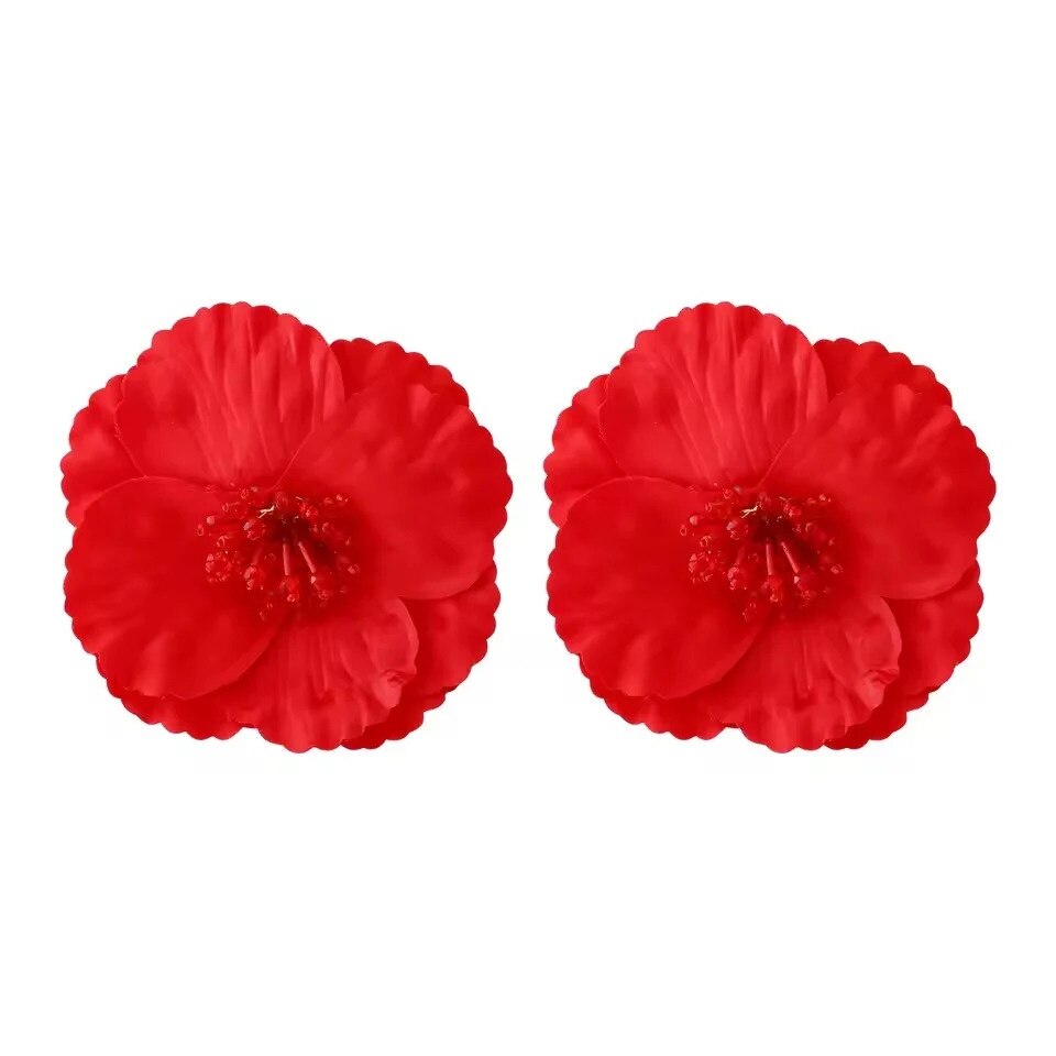 Cercei rosii, forma de floare, Motha C4