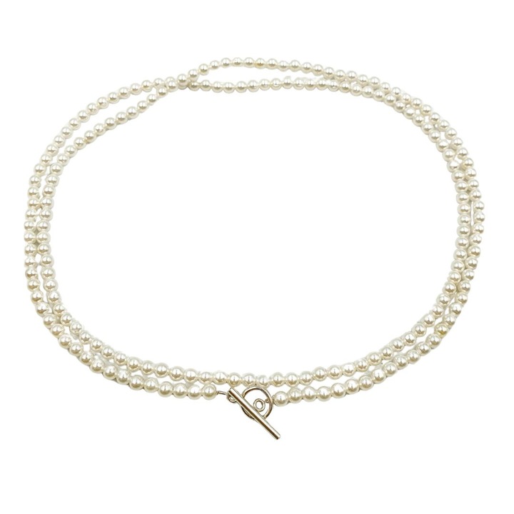 Colier Infinity din perle scoica si argint 925, 83 cm