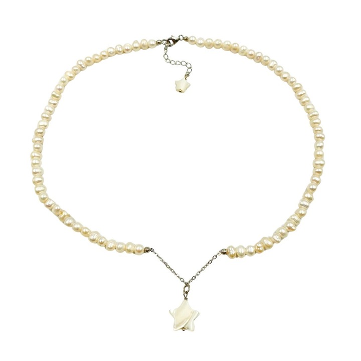 Colier Starry Night din perle de cultura cu accesorii si sistem de inchidere din argint, reglabil de la 40, 5-43, 5 cm