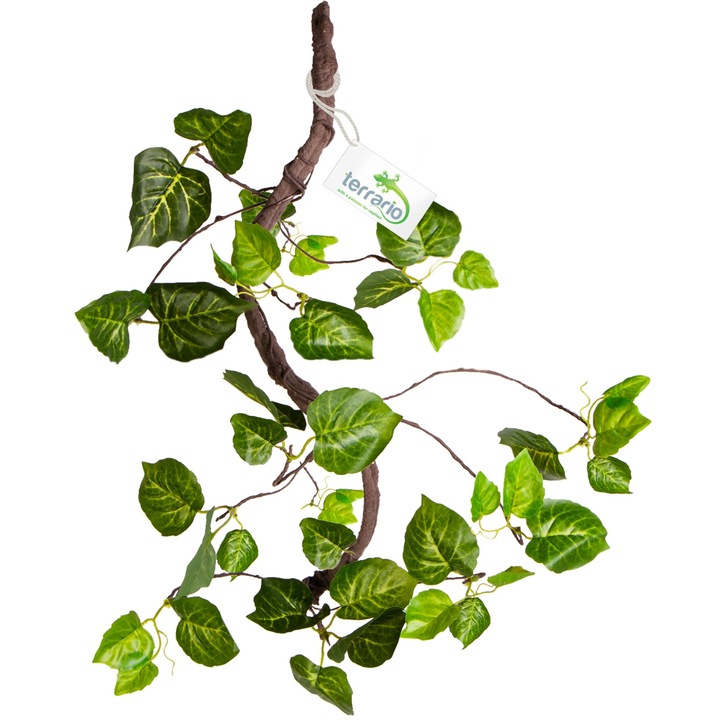 Planta artificiala pentru terariu, Terrario, decoratiune tropicala, iedera suspendata, 80 cm