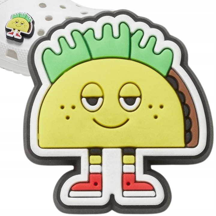 Accesoriu, Crocs, Jibbitz, Pin, Chill Taco, Pentru Pantofi, Mat, Asimetric, Pentru Copii Si Adulti, Plastic, Multicolor