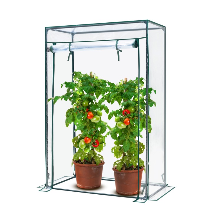 Мини градински парник, Kanwod Blast, 140g/m2, полиетилен/поцинкована стомана, 50x100x150 cm, 4.1kg, прозрачен