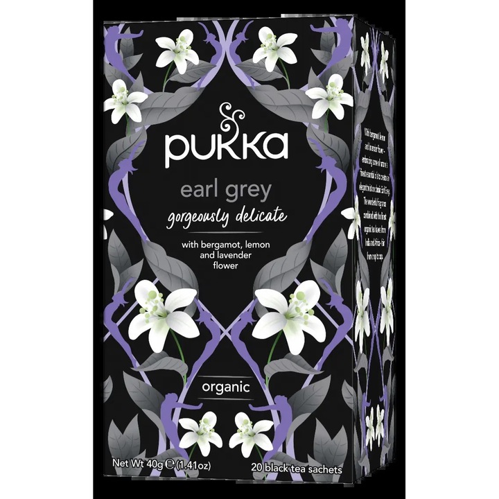 Ceai BIO Pukka - Earl grey gorgeoulsy delicate, 20 pliculete