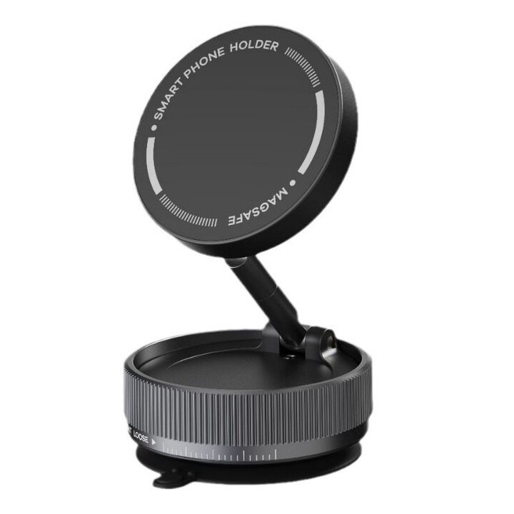 Autós telefontartó, 360°-ban forgatható, erős markolat, kompakt kivitel, fekete
