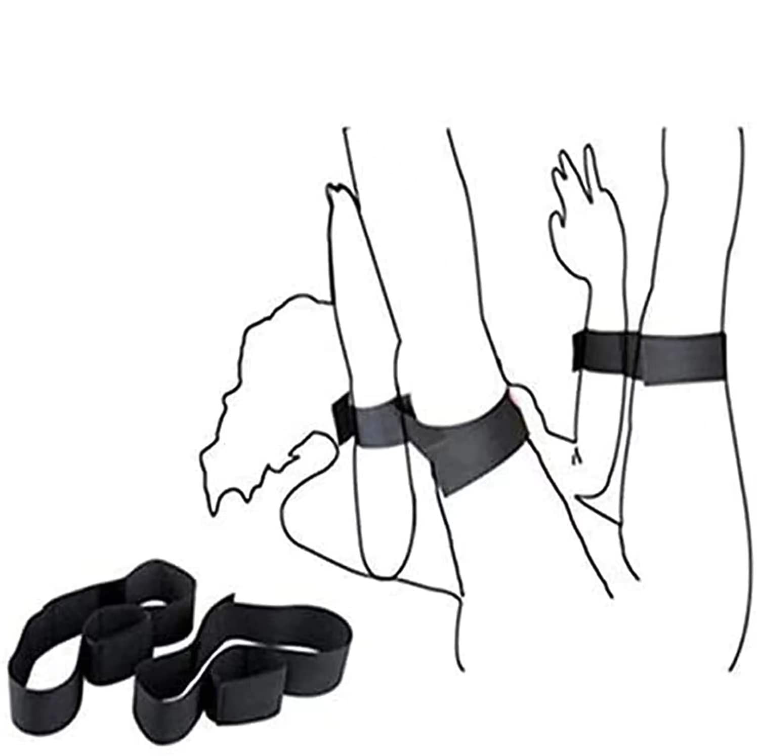 Restrictii Set 2 accesorii Bondage, Poliuretan, Ajustabil, Negru, Jucarii Jucarii ...