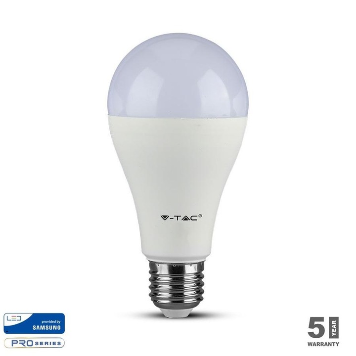 V-tac Led lámpa izzó E27 A65 15W Samsung chip természetes fehér