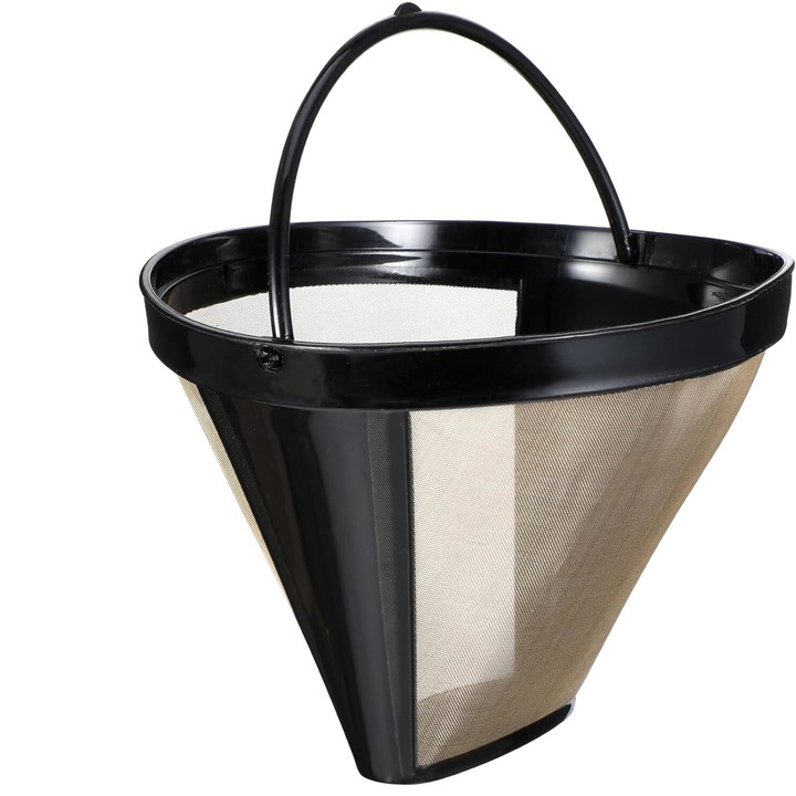 Filtru de cafea reutilizabil, Caltucus Core®, 8-12 cani, forma conica, din otel inoxidabil, Caltucus Core，compatibil cu aparate de cafea Ninja