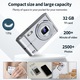 Aparat foto digital, JESWO®, 50 MP, zoom 16x, Cu 32GB SD card, incarcare prin USB, Focalizare automata, Camera foto, Anti-shake, Argintiu