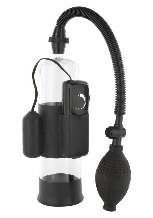 Секс помпа Seven Creations Power Pump, С вибрации, Черен