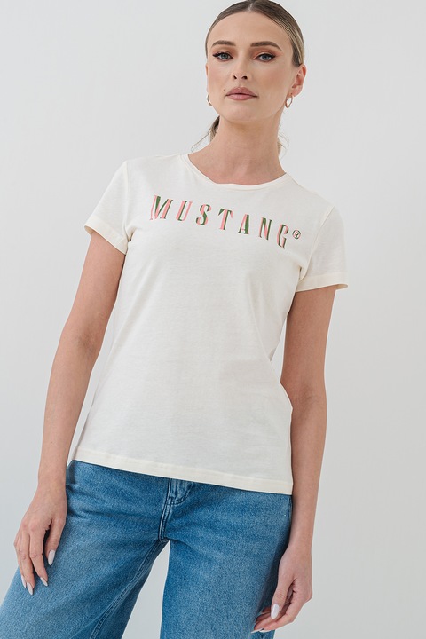 Mustang, Loa logós póló, Csontszín/Korallszín