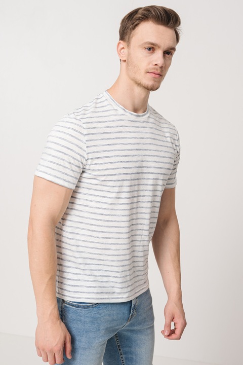 Mustang, Csíkos póló, Fehér/Tengerészkék