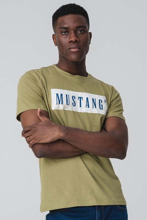 Mustang, Austin logómintás pamutpóló, Spárgazöld