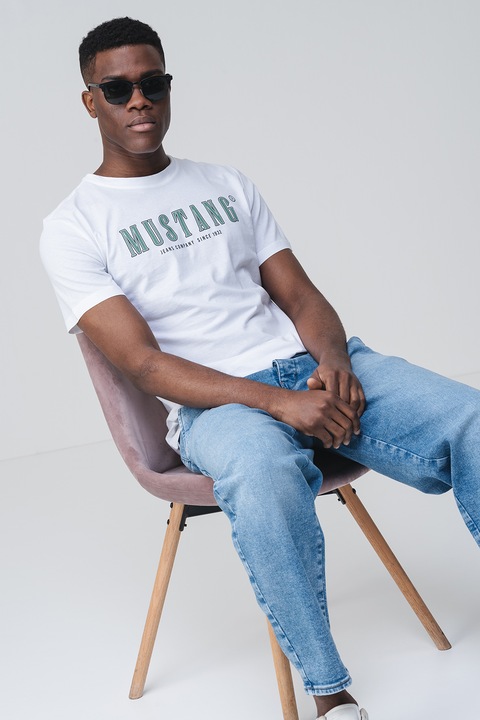 Mustang, Austin logós póló, Fehér/Zöld