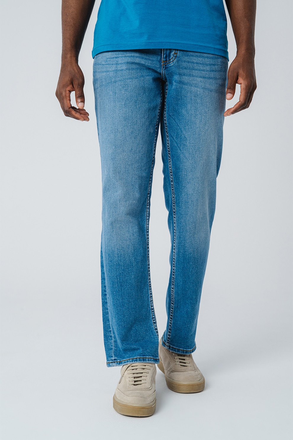 Mustang, Blugi drepti cu talie medie Washington, Albastru deschis, W36-L32