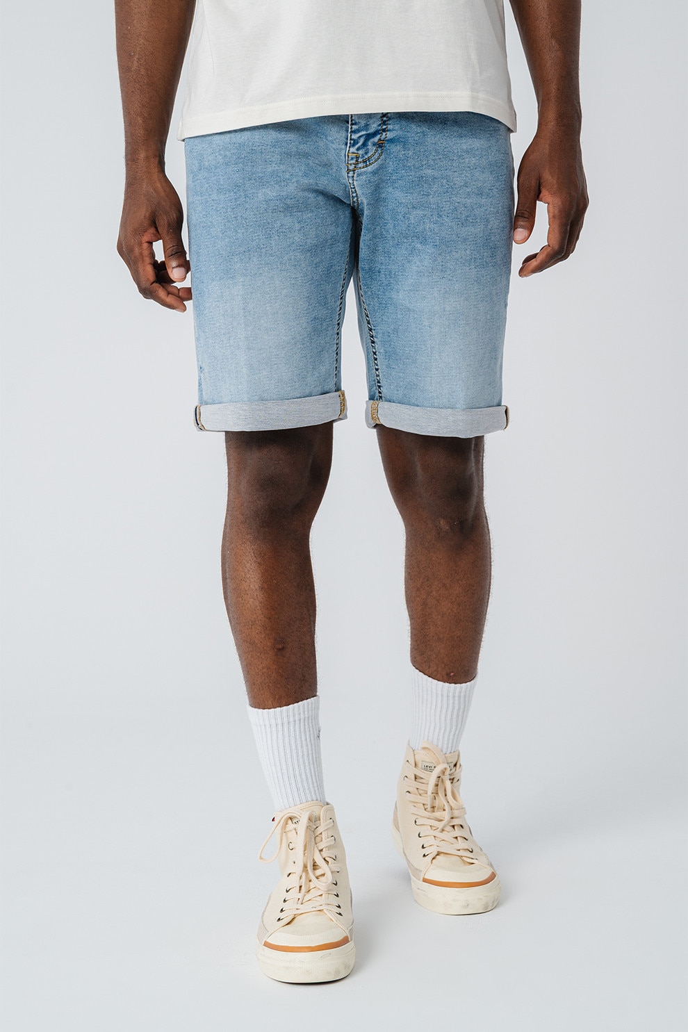 Mustang, Blugi scurti cu terminatii pliabile Chicago, Albastru, 32