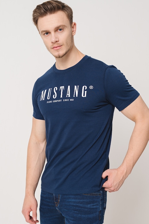 Mustang, Póló logóval a mellrészén, Fehér/Tengerészkék