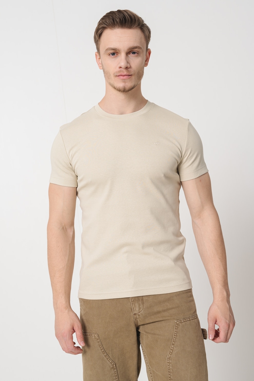Mustang, Tricou uni cu decolteu la baza gatului, Grej, L