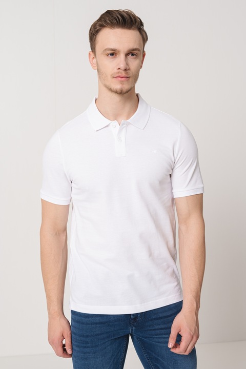 Mustang, Galléros egyszínű póló, Fehér, 2XL